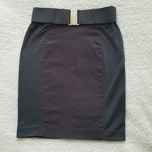 H&M dark grey stretchy mini skirt with removable belt size 4
